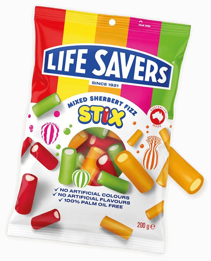 Buy Lifesavers Mixed Sherbert Fizz Stix 220g Online, Worldwide Delivery